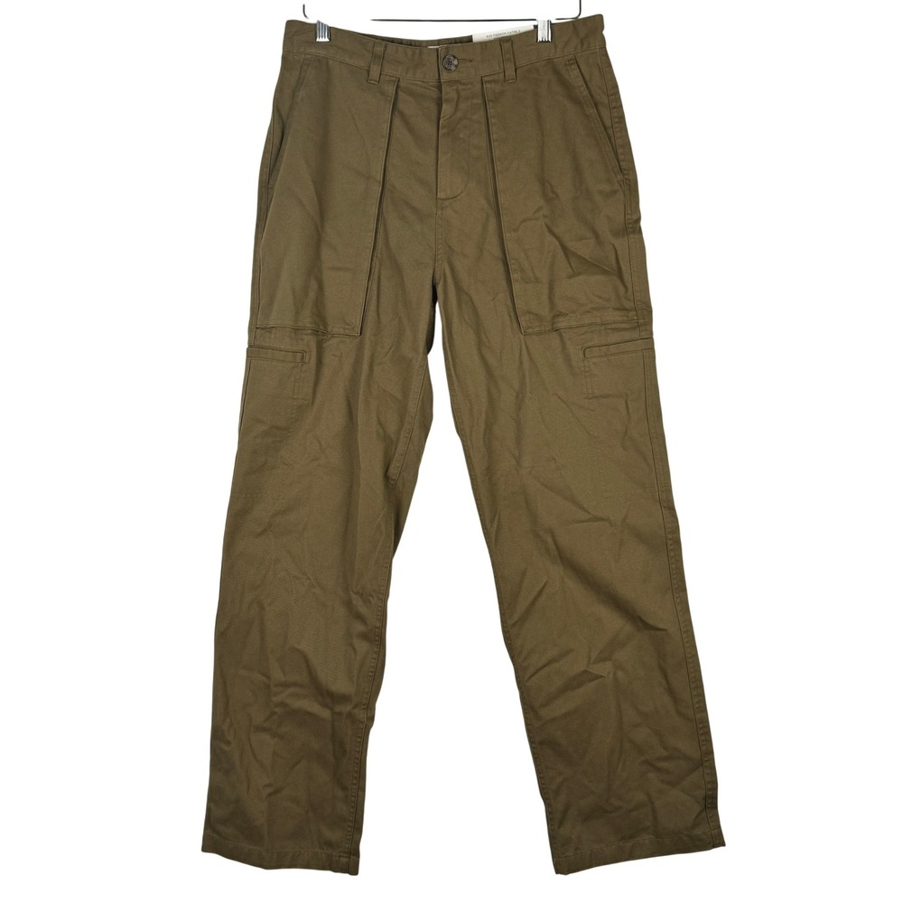 Mode Of One Mens Army Brown Relaxed Fit Straight Leg Utility Pants 30 - Picture 2 of 15